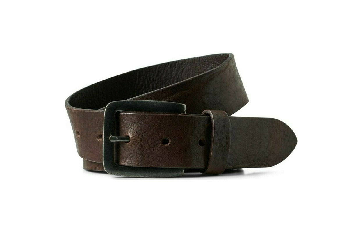 Jack And Jones Jacvictor Leather Belt Noos Ζώνη Casual (12152757 BLACK COFFEE) Μαύρο